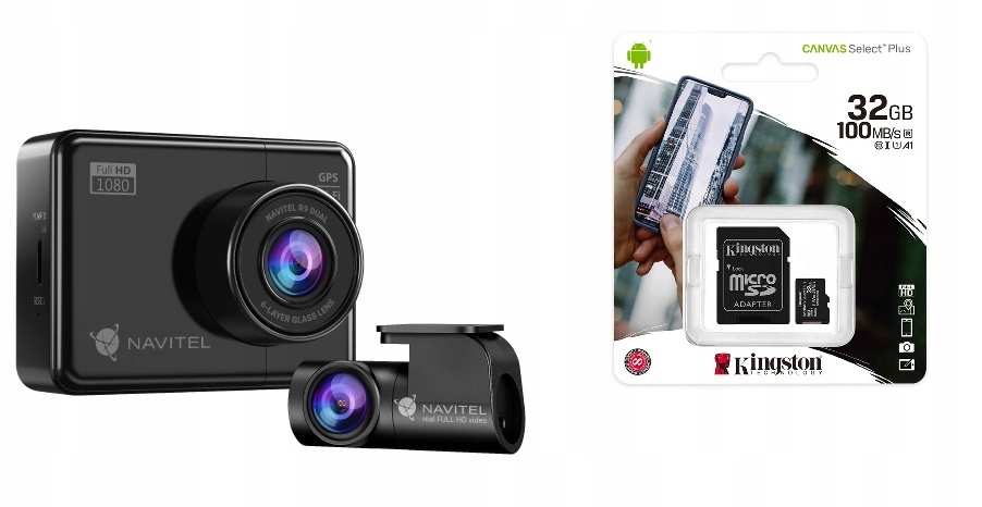 Navitel R9 Dual Automobilový rekordér Gps Wi-Fi cúvacia kamera 32 Gb
