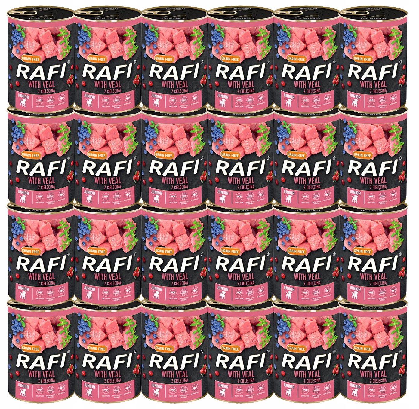 Karma Dla Psa Rafi Junior Cielęcina 24 x 400g