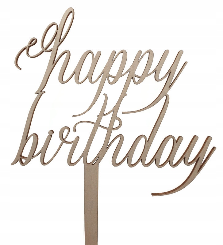 

Topper na urodziny napis na tort Happy Birthday