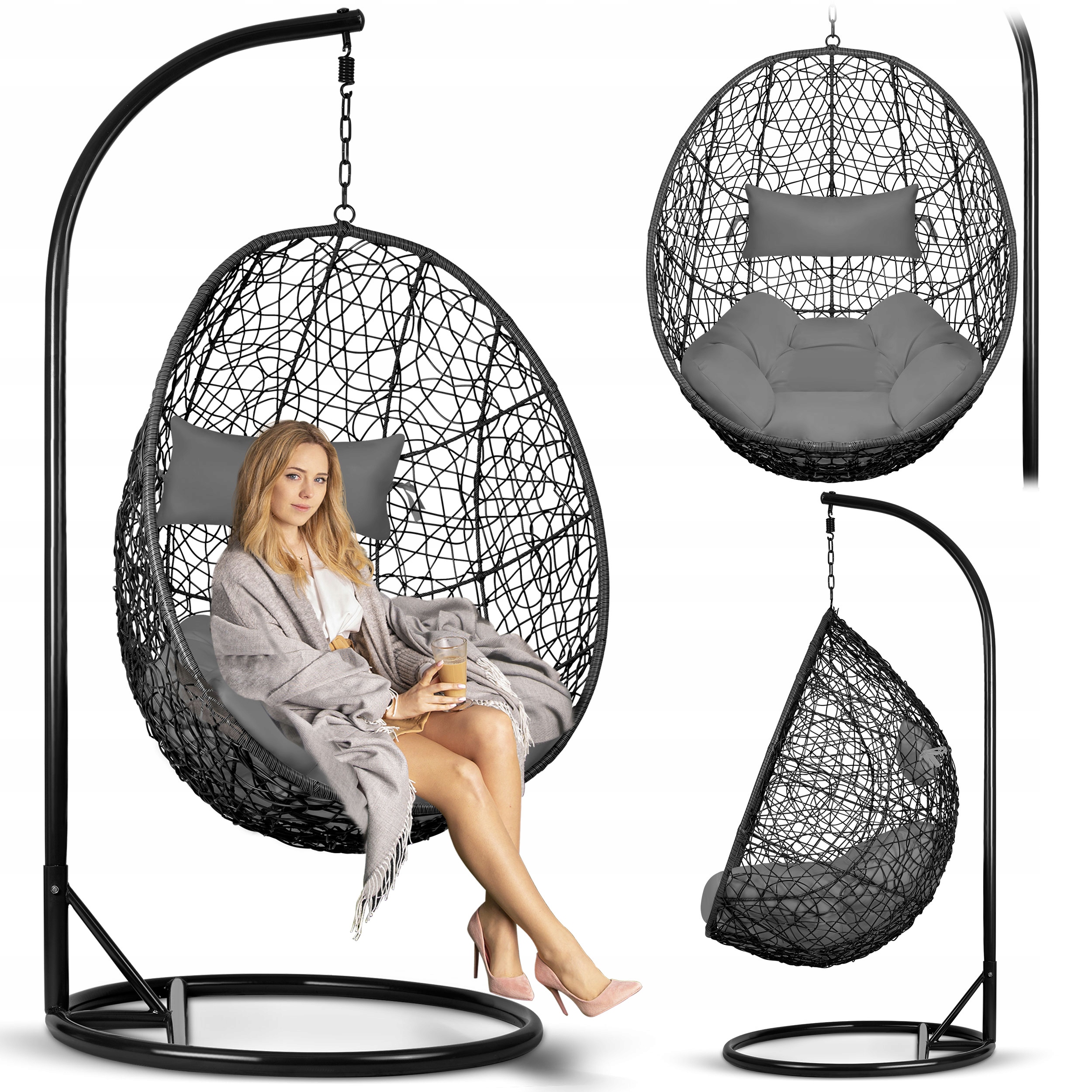 

Fotel Wiszący Bujany Ogrodowy Kosz Huśtawka Kokon