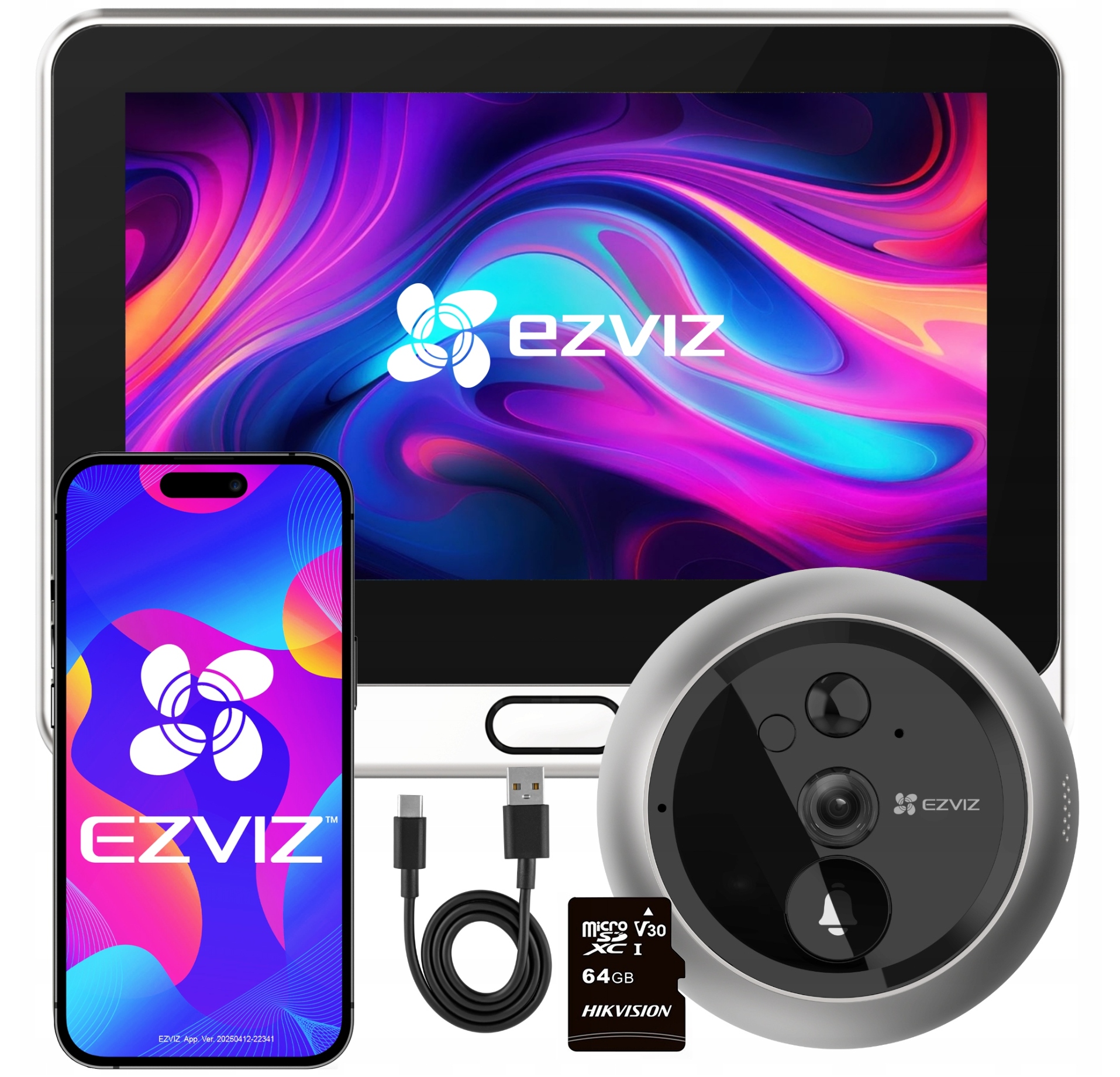 Elektronický hľadáčik DP2C WiFi Ezviz Judáš Zvonček karta 64 Gb
