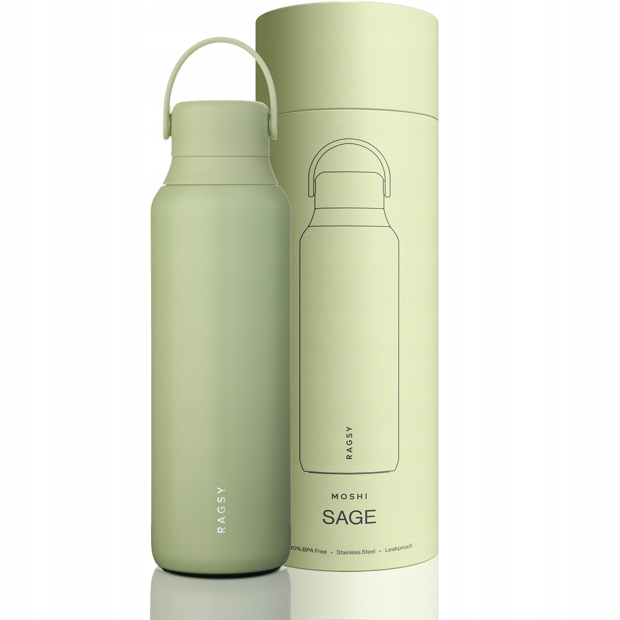 Butelka termiczna Moshi z ceramicznym wnętrzem 600 ml 14/28h Sage