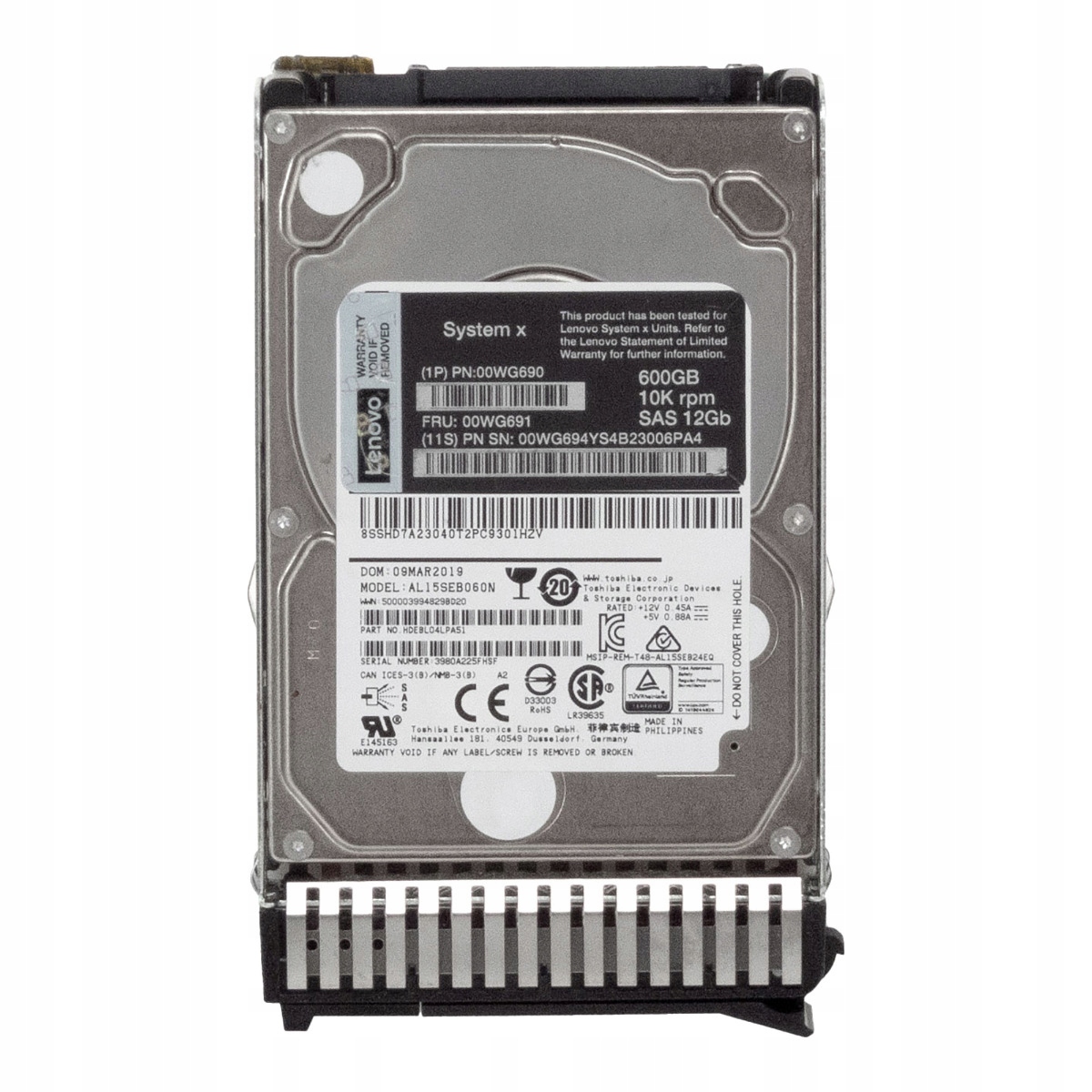 Lenovo 00WG691 00WG694 00WG690 600GB 10K 128MB SAS-3 2.5'' AL15SEB060N