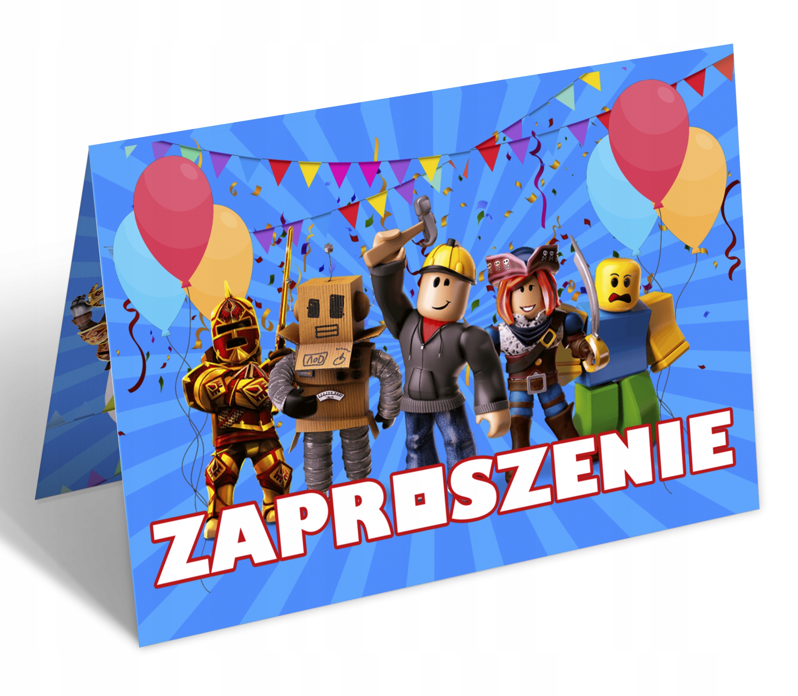 ZAPROSZENIE ZAPROSZENIA ROBLOX URODZINY GRA 1szt - 20x15cm