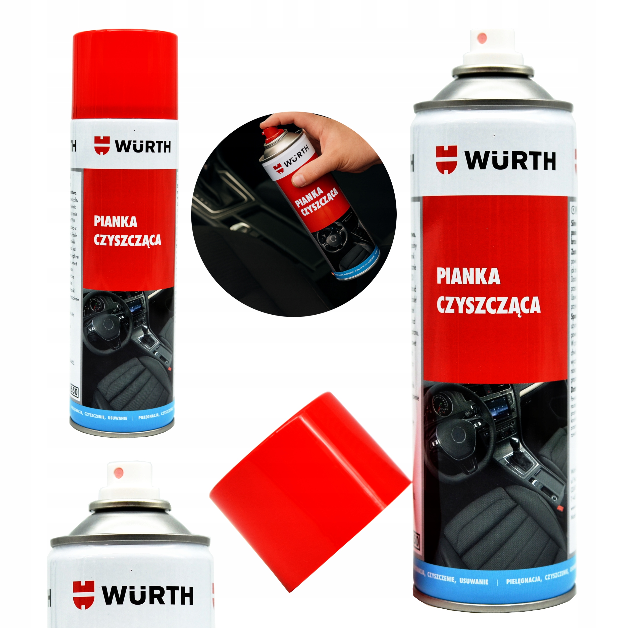 Pianka Do Czyszczenia Tapicerki Samochodu Dywanów Kokpitu Spray Wurth 500ML