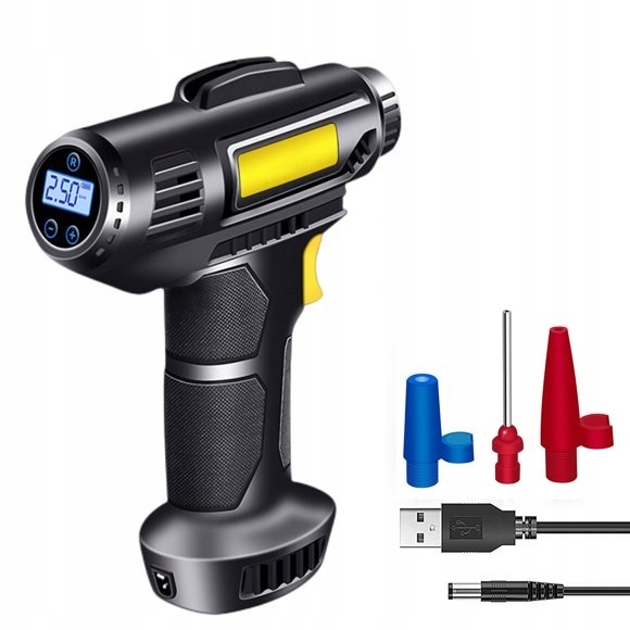 Kompresor samochodowy pompka sprężarka 12V LED LCD