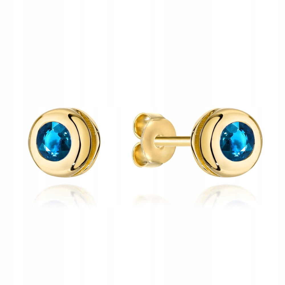 Jemné ženské náušnice ze zlata 585 zdobené modrým kamenem dárek
