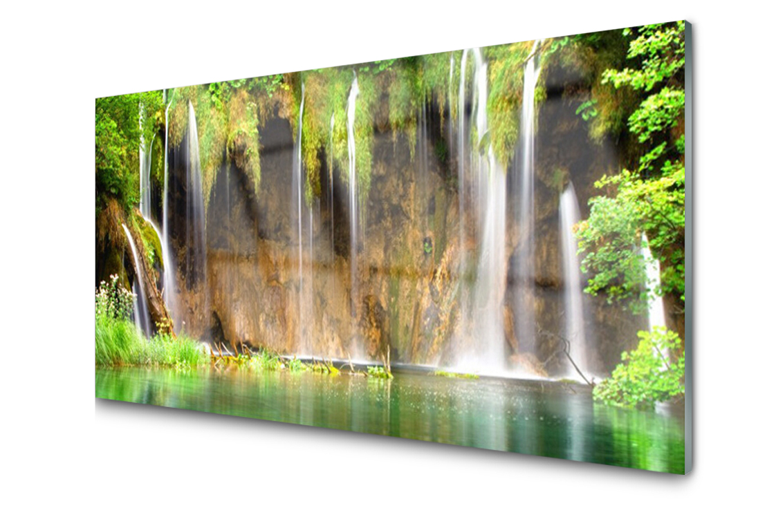 Sklenený panel Doska Vodopád Jazero 120x60
