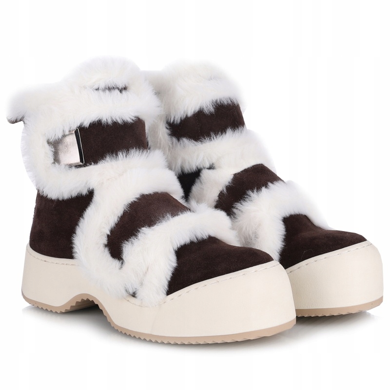 Dámské sněhule Bombonella 8T P499 777-98 13 hnědé kožíšek Kůže Vel. 39