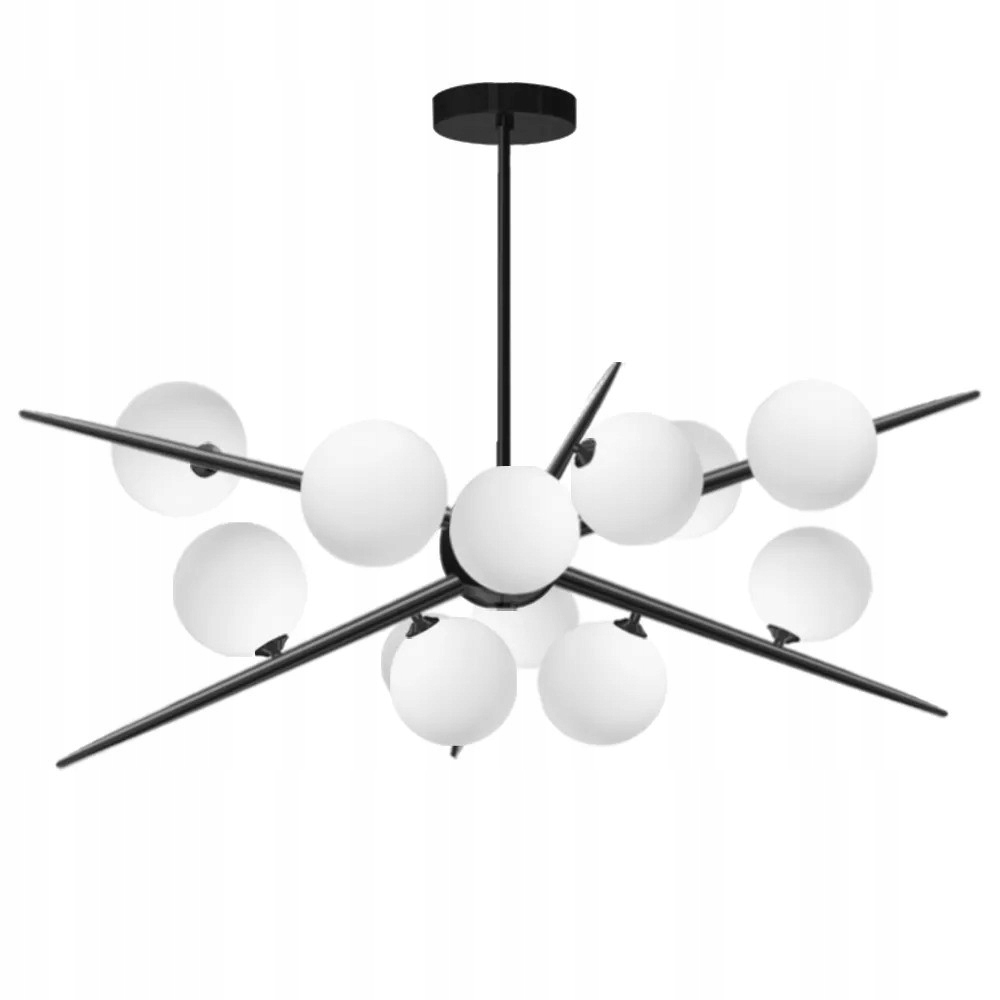 Lampa Wisząca Sufitowa Geometryczna Black 12 Kul