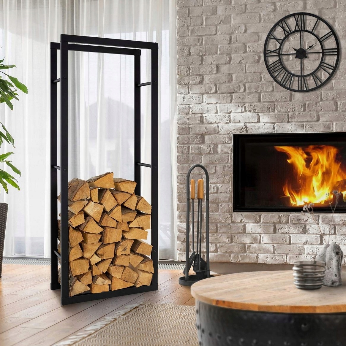 STOJAK NA DREWNO KOMINKOWE OPAŁOWE KOSZ NA DRZEWO DREWNO SPAWANY W CAŁOŚCI Stan opakowania oryginalne