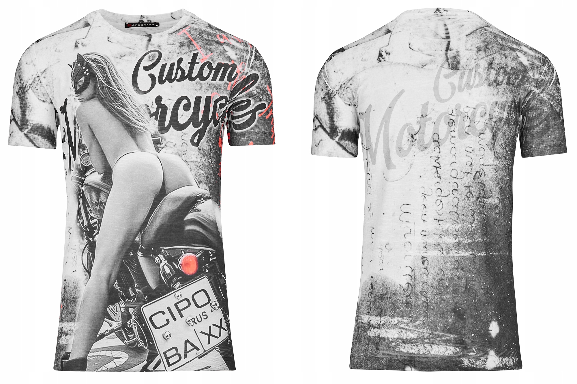 

Koszulka Męska Szara T-shirt Cipo Baxx Motor: XXL