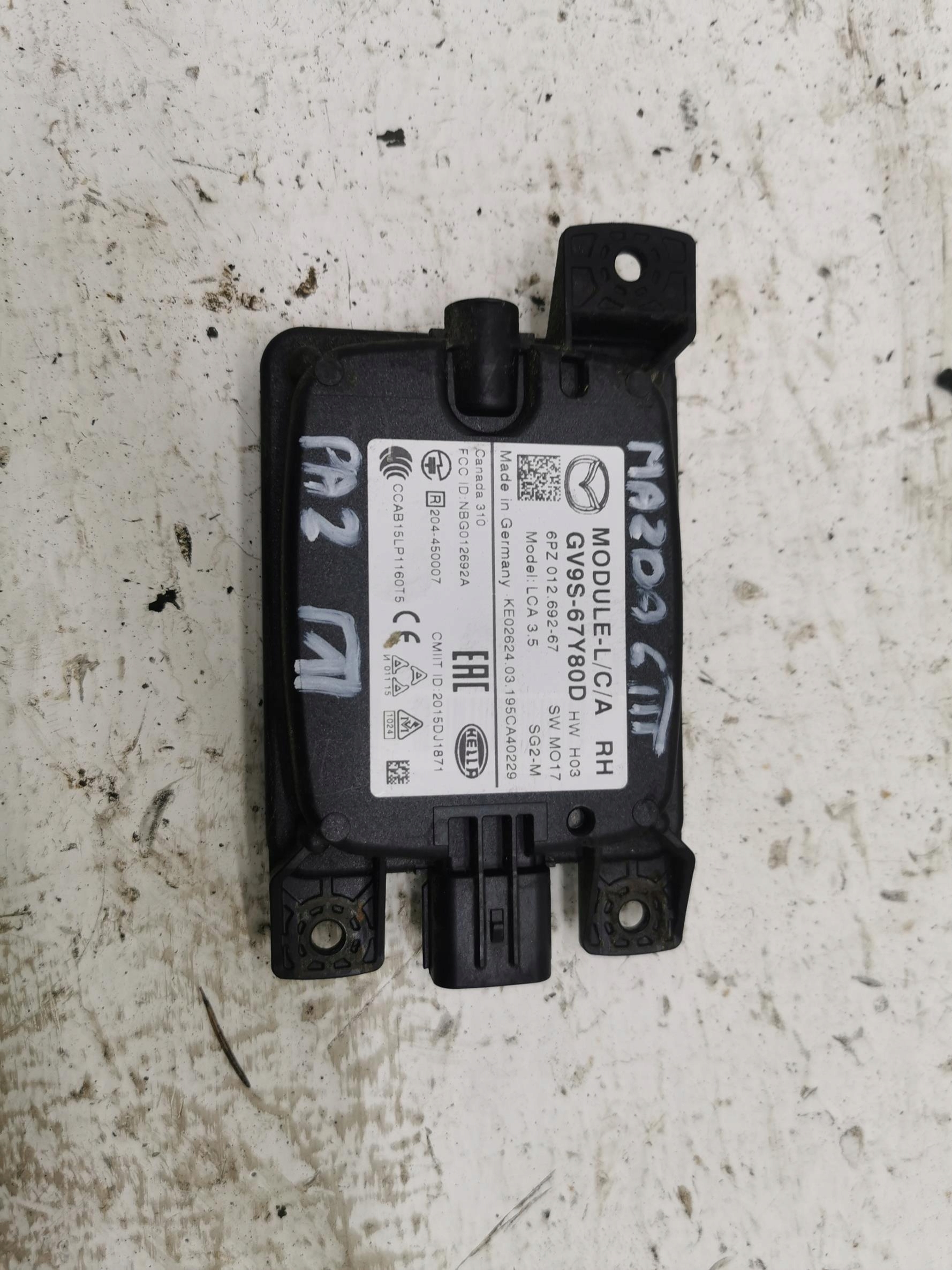 RADAR sensor right MAZDA 6 III LIFT GV9S-67Y80D