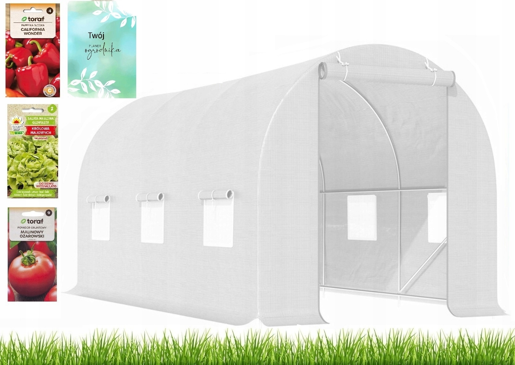 Tunel Ogrodowy Foliowy Szklarnia 4x2,5m 10m2 Ocynk Mocny Premium 25mm biały