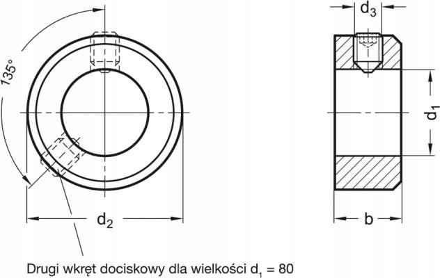 PIERŚCIEŃ OSADCZY ZACISKOWY TULEJKA WKRĘT 12mm OC Marka Elesa+Ganter