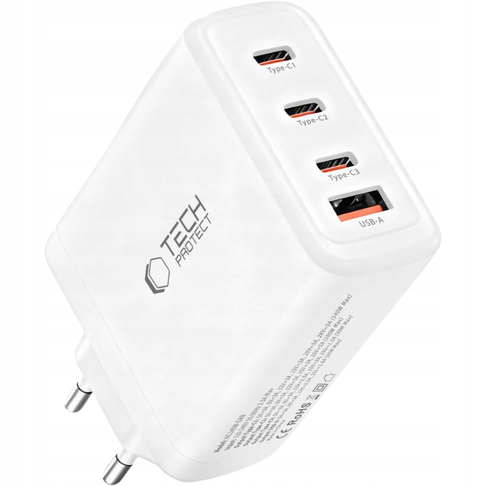 Síťová nabíječka Tech-Protect 3x Usb-c Usb-a pro telefon GaN Tech-Protect