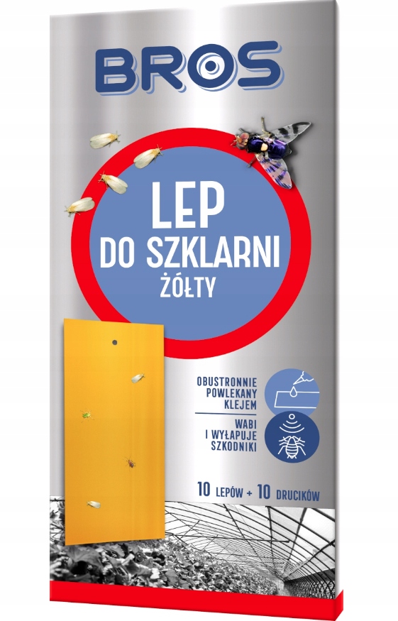 

Bros Żółty lep do szklarni na szkodniki mszyce x10