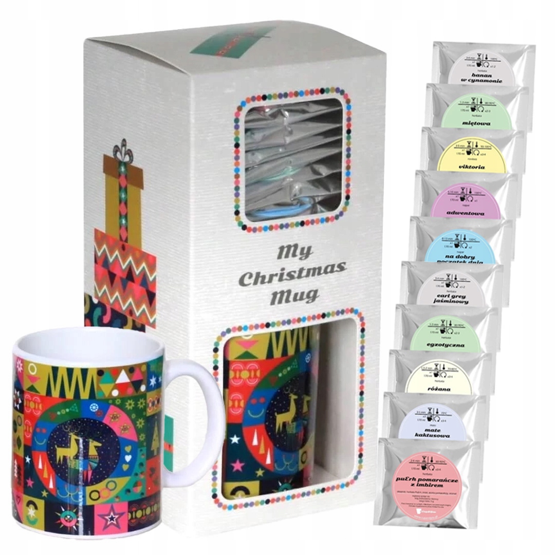 Levně Dárková Sada Vánoční hrnek na sypané čaje s dárkem pro Mikuláše