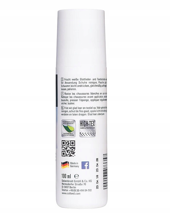 Biała pasta do butów farba do białych sneakersów 100ml z aplikatorem Marka Collonil