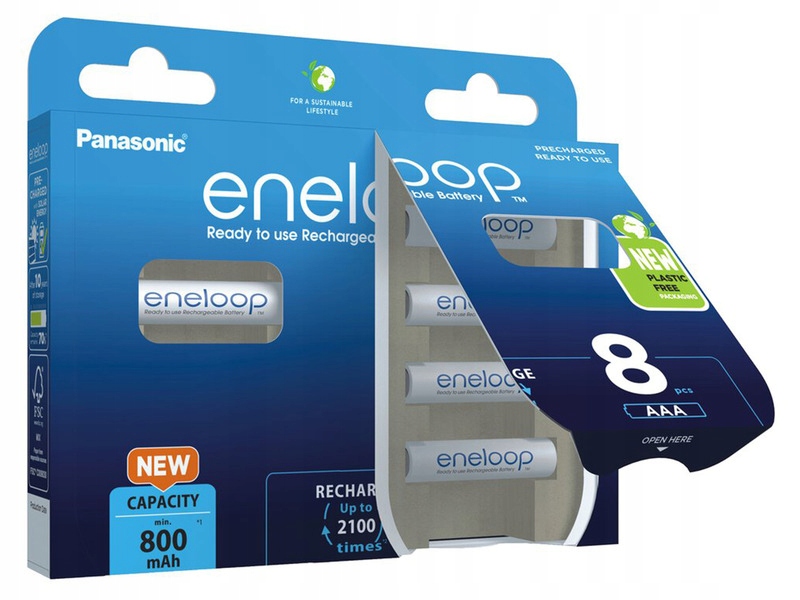 

Akumulatorki Aaa 800 mAh Panasonic Eneloop 8 szt.
