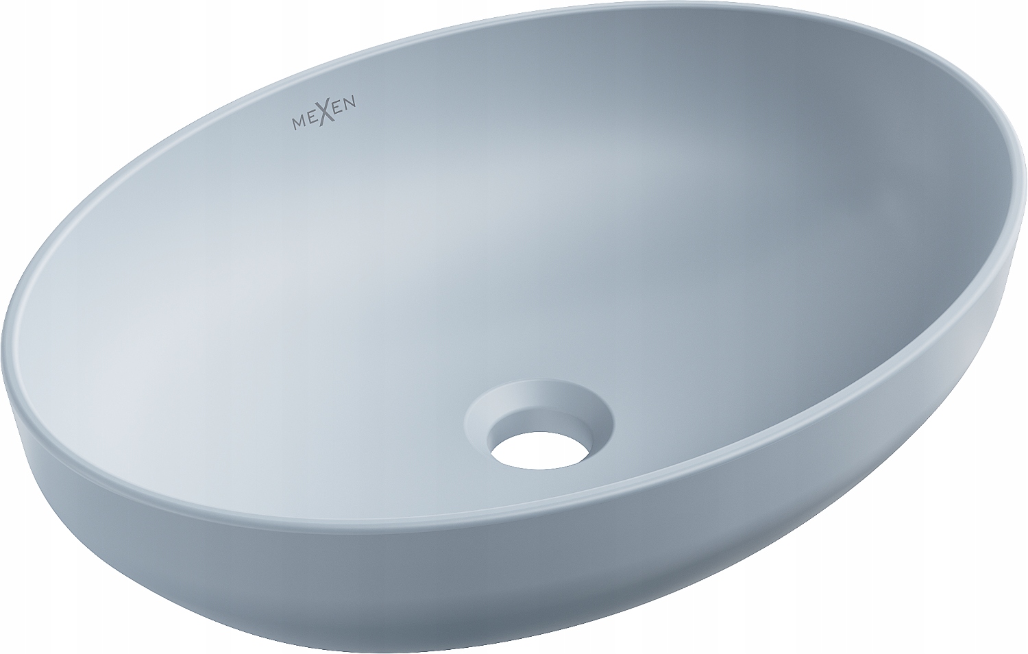 Mexen Cornelia Matné šedomodré umyvadlo 50x36 cm bez přepadu