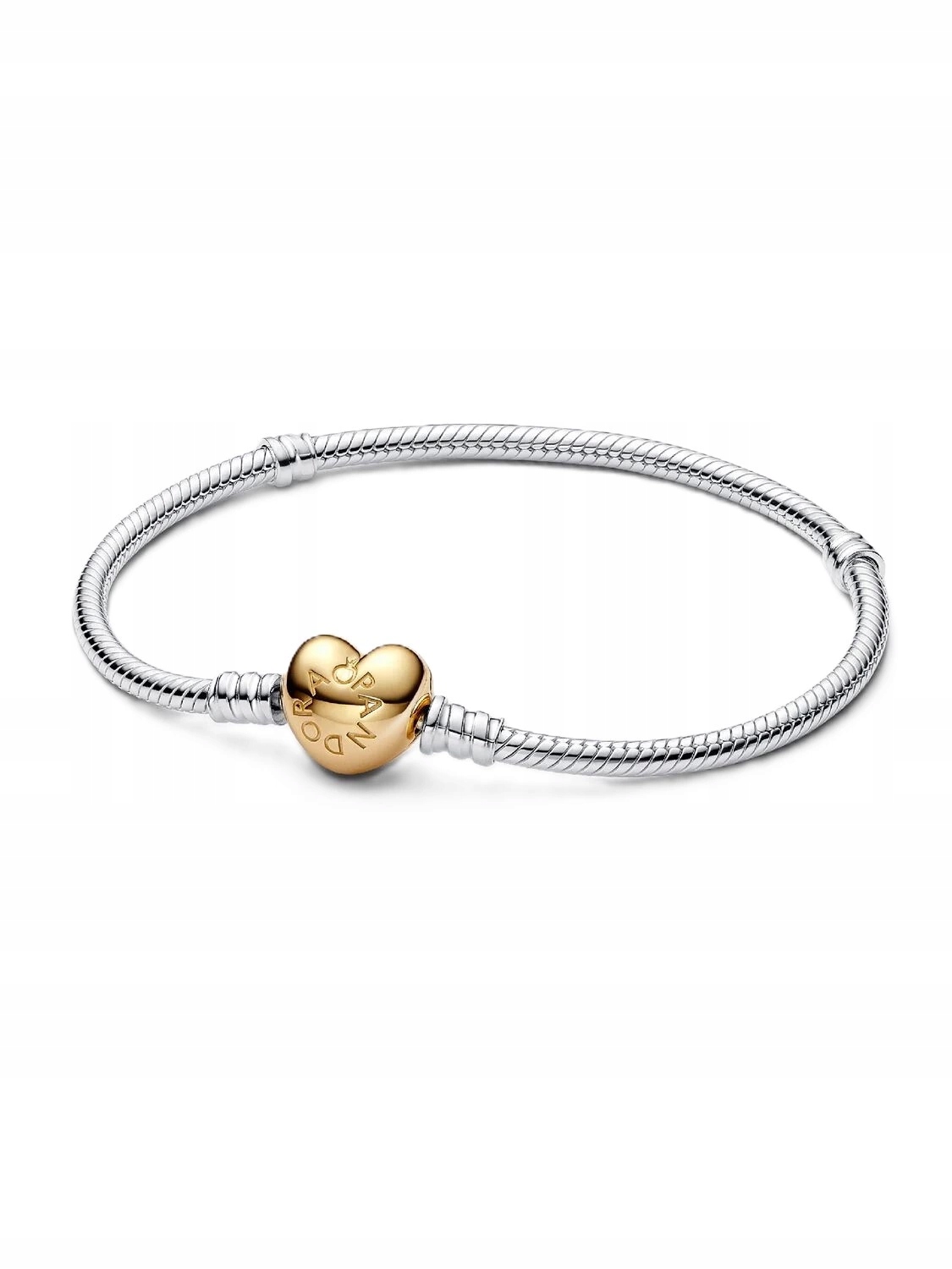 Dámský Náramek Pandora 568707C00-19 Moments Stříbrný, Zlaté Srdce