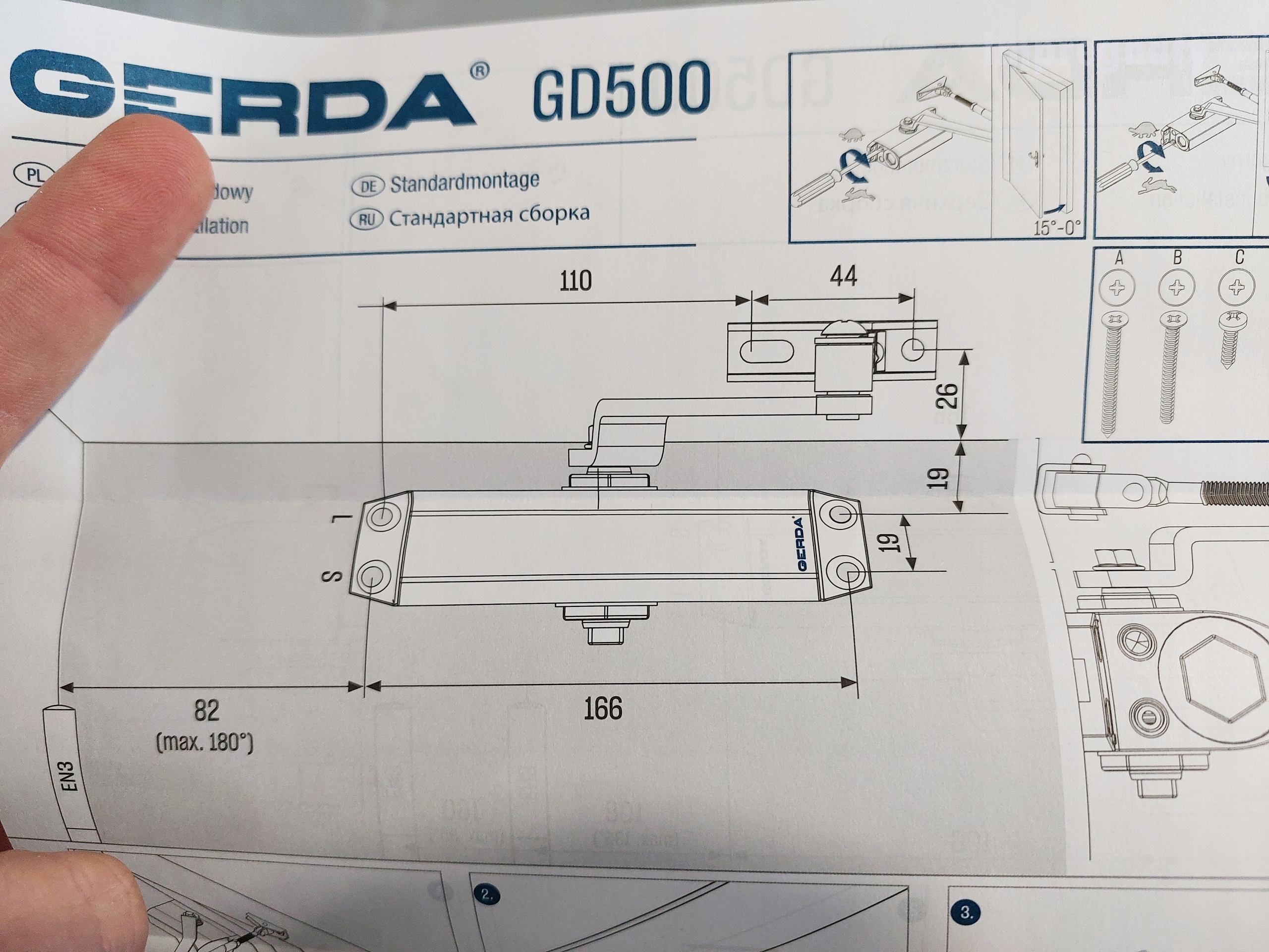 GERDA SAMOZAMYKACZ DO DRZWI GD500 SREBRNY MAX 65KG Marka Gerda