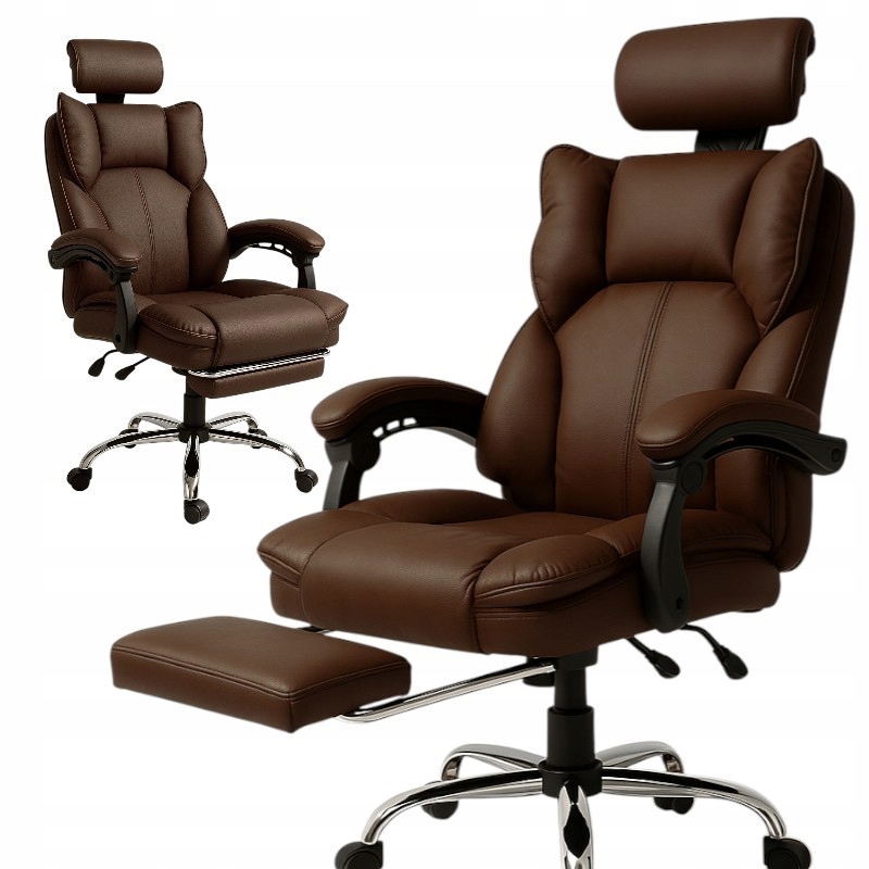 Otočná kancelárska stolička Directo s podnožkou tmavohnedá, Materiál KO49B