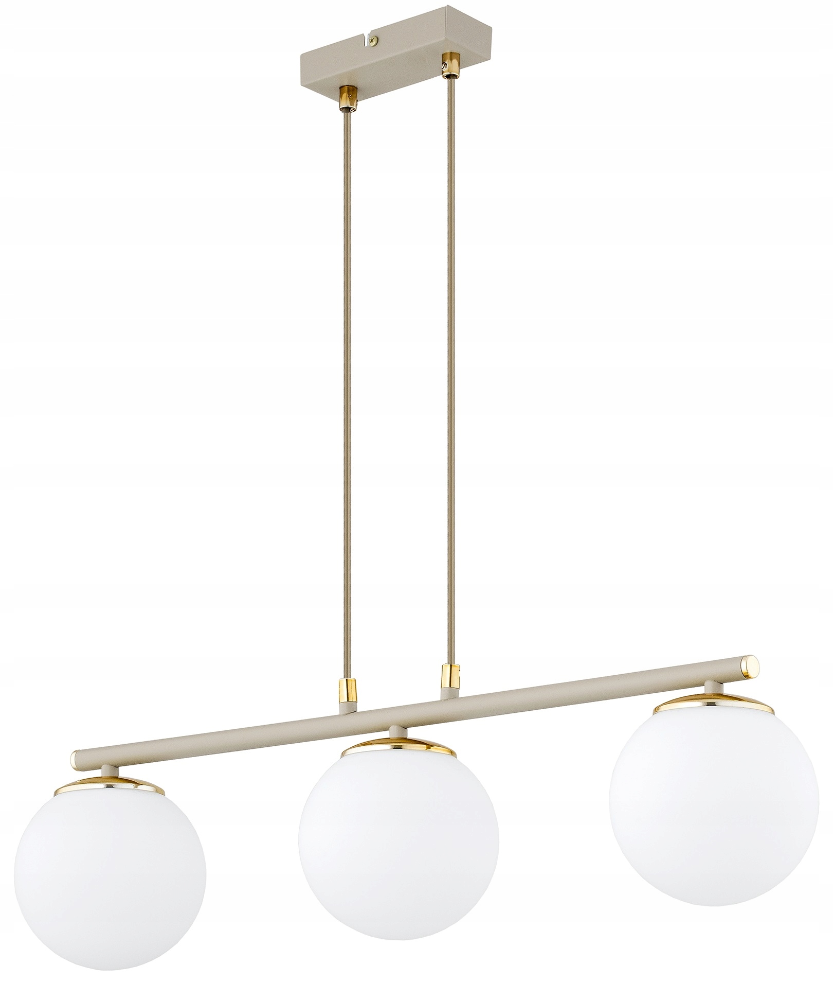 Lampa Wisząca Sufitowa Plafon Żyrandol Szklane Kule Milo Beżowy Ecru Złoty
