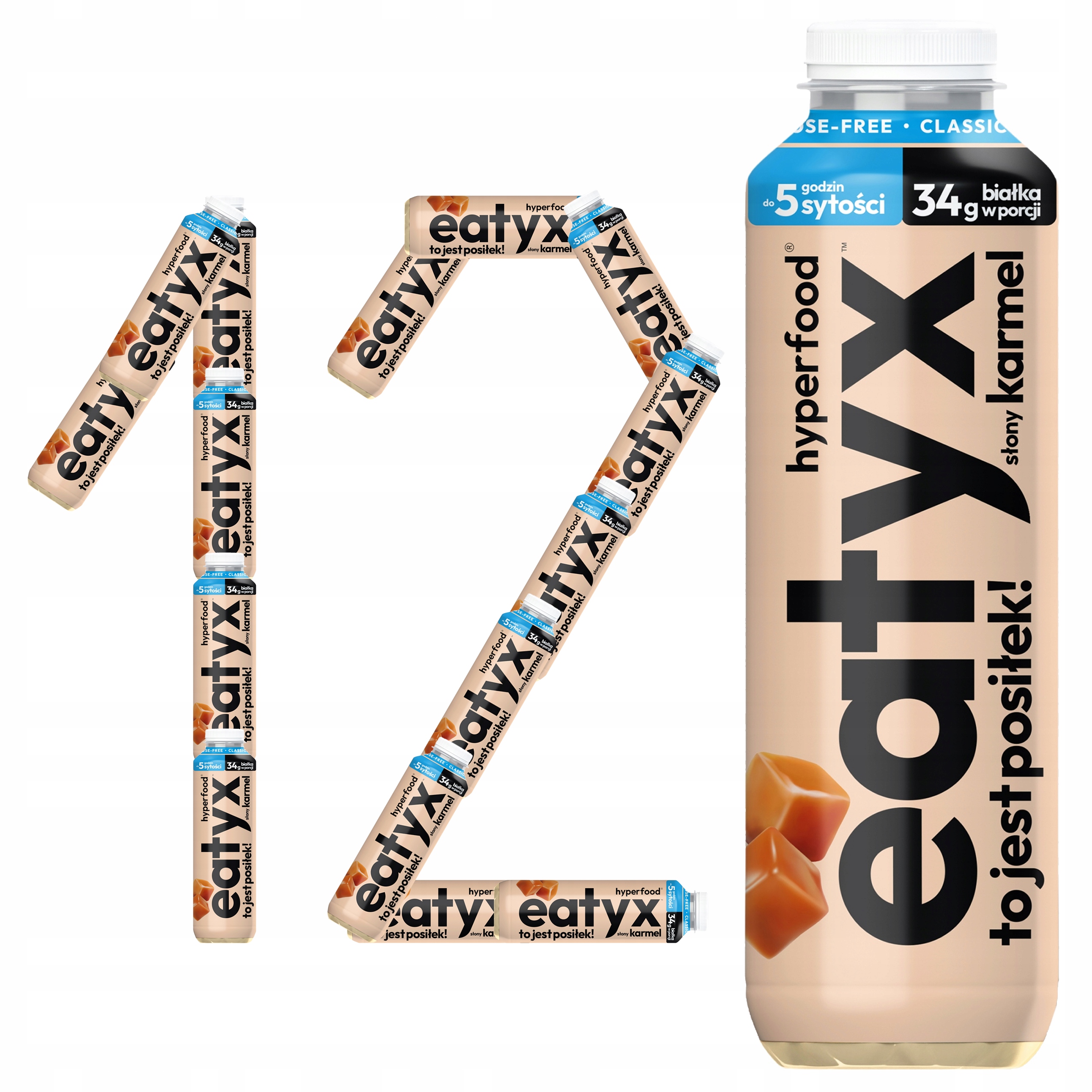 eatyx 12x Posiłek w Płynie Słony Karmel Bez Laktozy Proteinowy fit białkowy