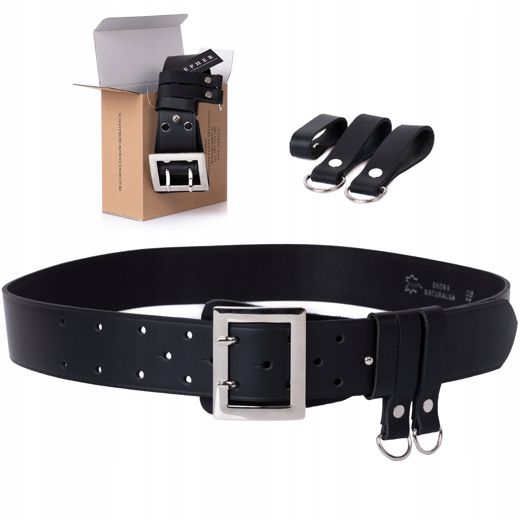 Pas OFICERSKI 100% skórzany policyjny wojskowy | M