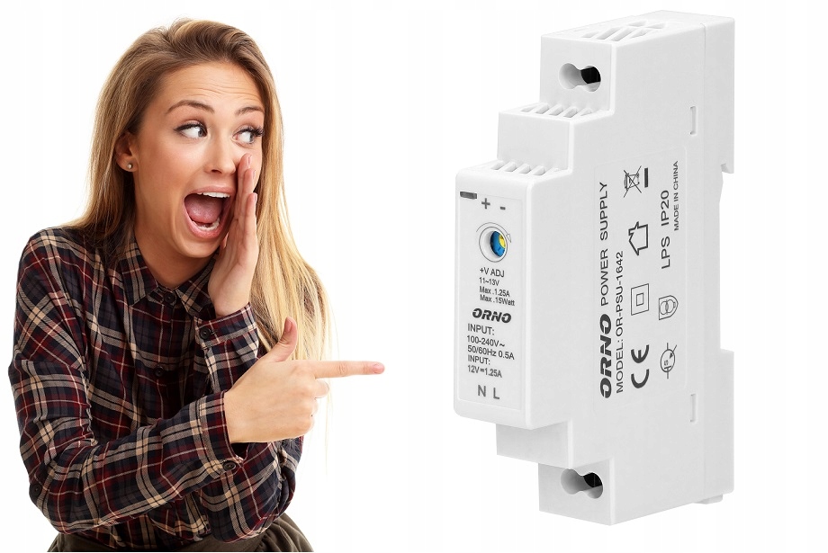 ZASILACZ NA SZYNĘ DO WIDEODOMOFONÓW DOMOFONÓW 15W