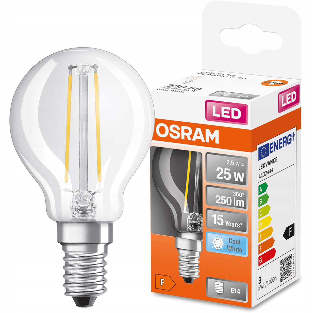

Żarówka Led Mała Kulka E14 2,5W 25W 4000K Osram