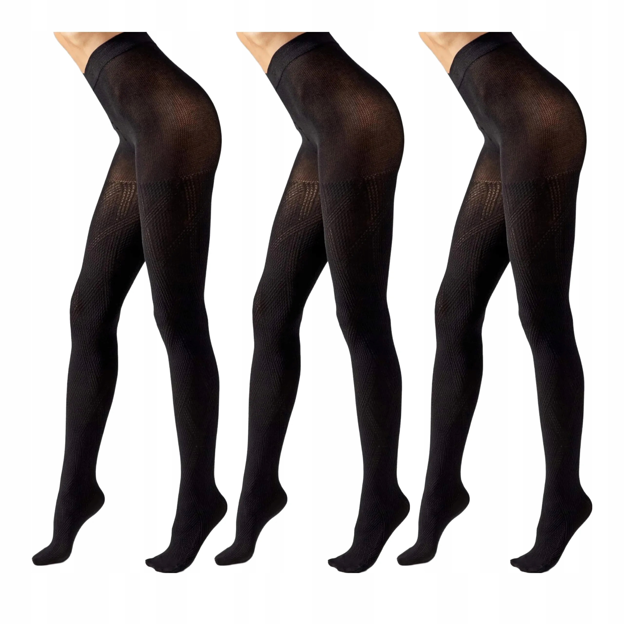 3 páry Punčocháče 120 den 1930 Rambi Cottone Legs 3x Černá 4-L