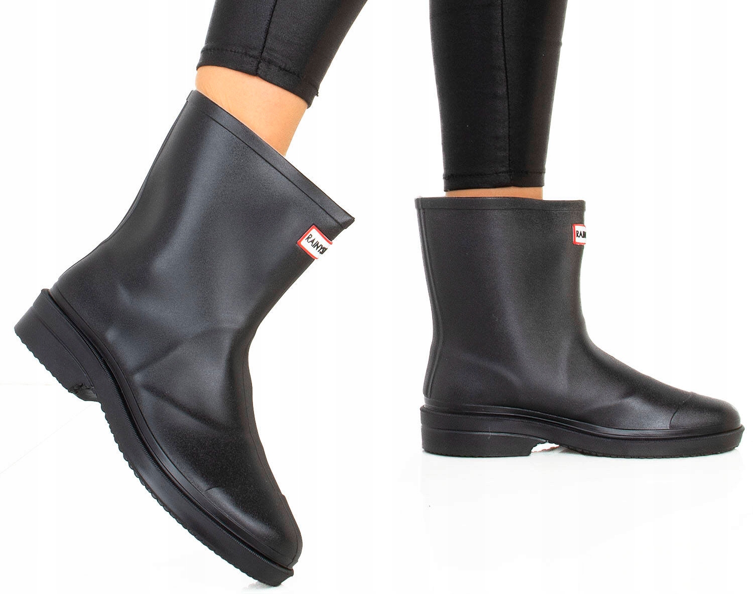 7935 CZARNE MATOWE KALOSZE BOTKI KLASYCZNE WSUWANE 39 Rozmiar 39