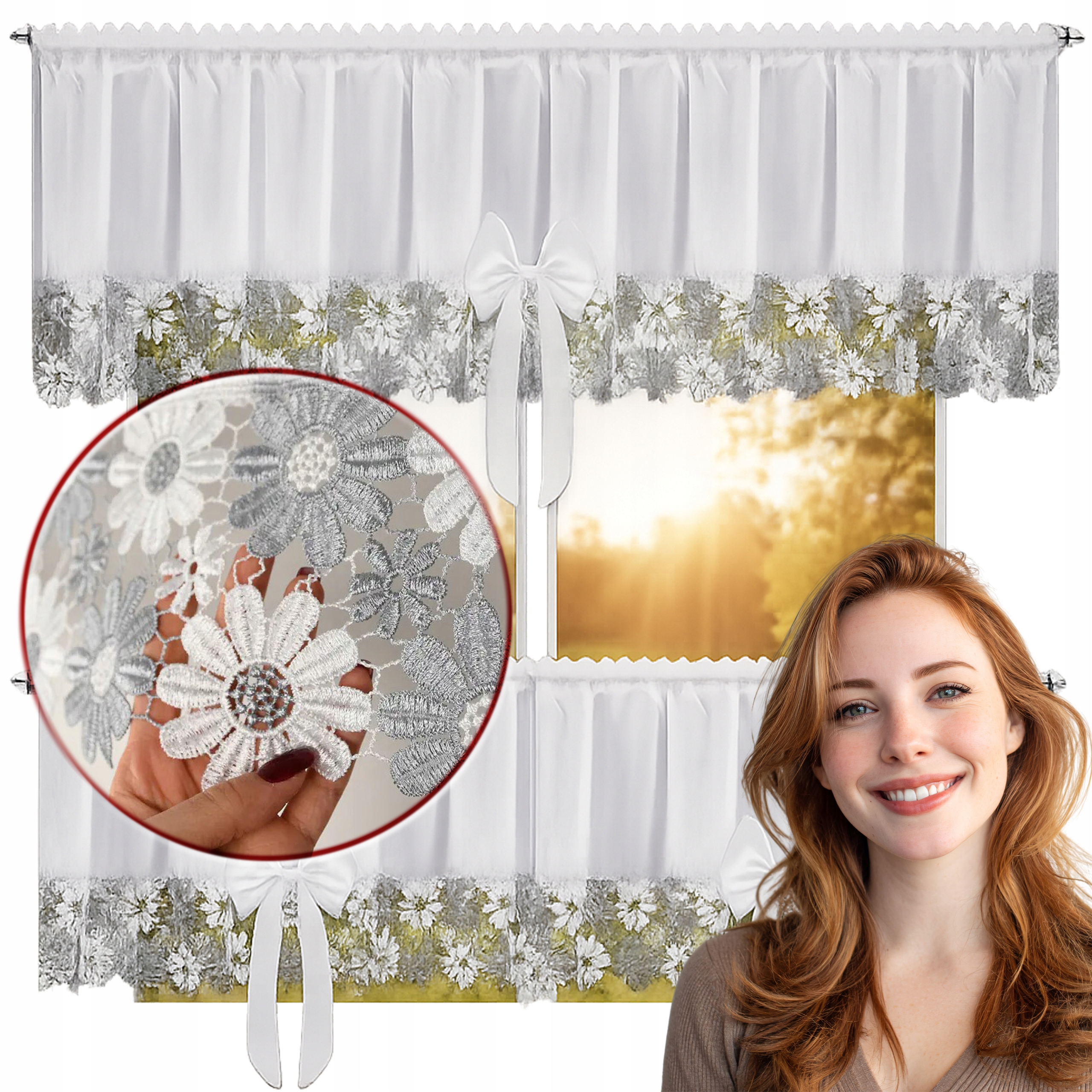 Firana Gotowa Zazdrostki Sable Na Taśmie Tunel Żabki 300x50 Szara Gipiura