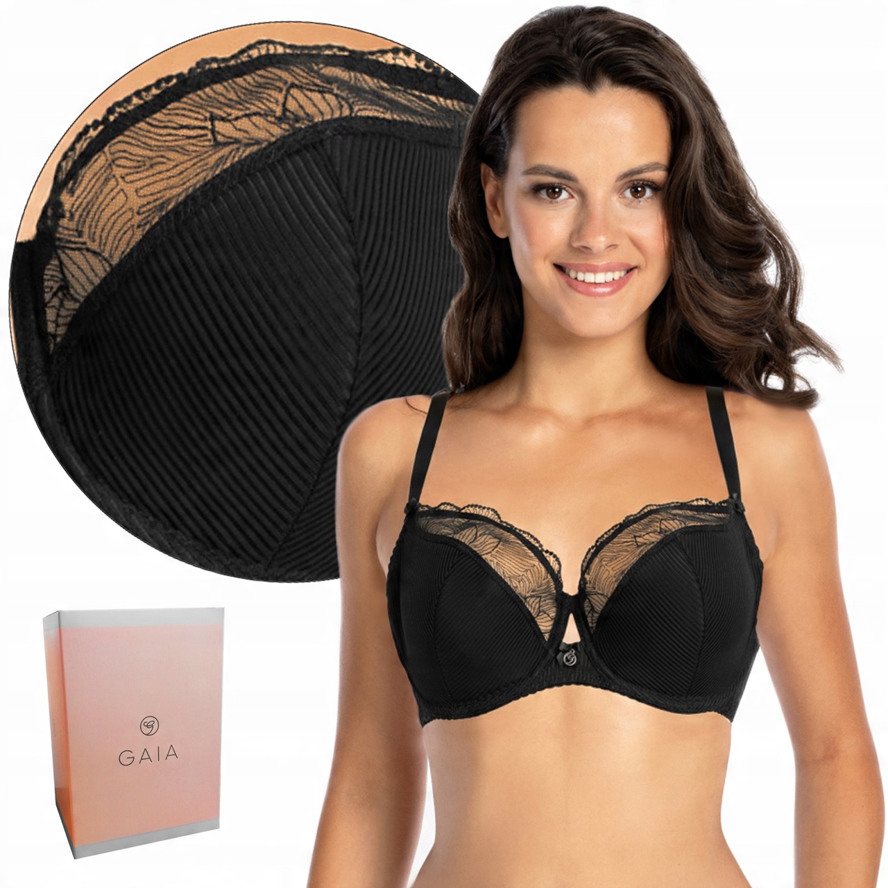 

Biustonosz semi-soft Gaia 1059 Ursula czarny 75F