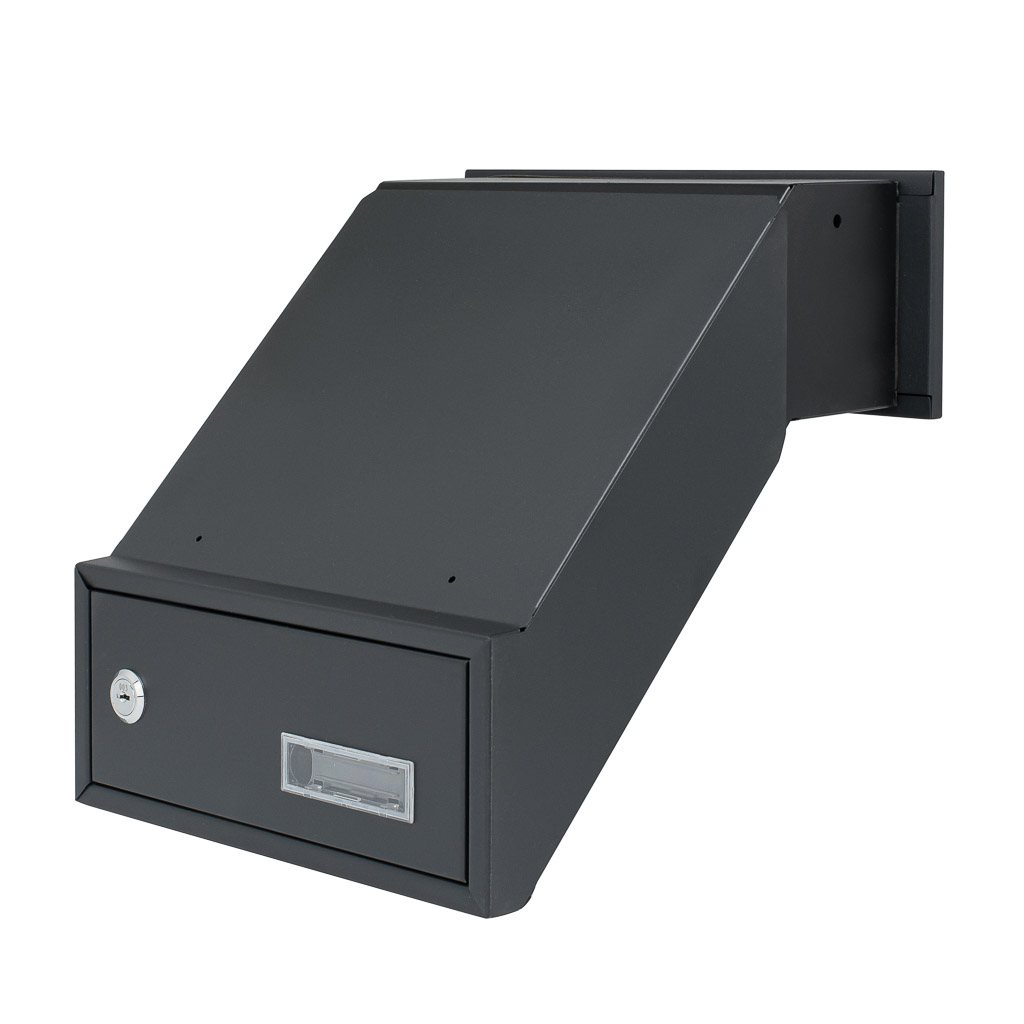 SKRZYNKA NA LISTY PRZELOTOWA DO WMUROWANIA 26-42 cm REGULOWANA ANTRACYT MAT Kolor odcienie szarości