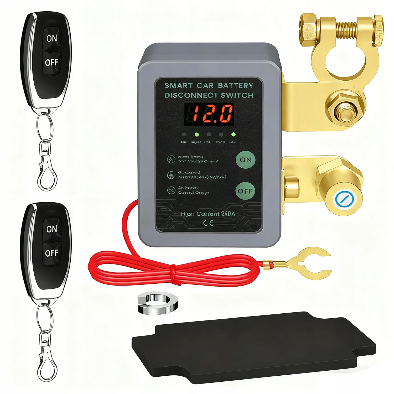 Dálkový automatický vypínač odpojovač baterie 12V 240A 2x Ce dálkové ovládání