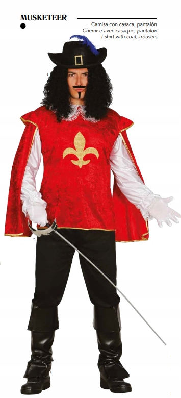 Kostým pro dospělé Mušketýr velikost M 48-50