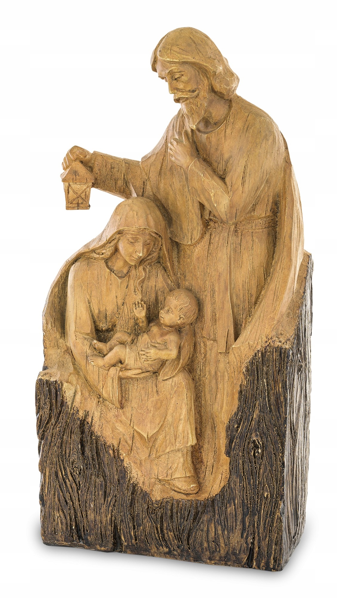 Vianočný Betlehem Svätá rodina dekorácia imitácia dreva hnedá