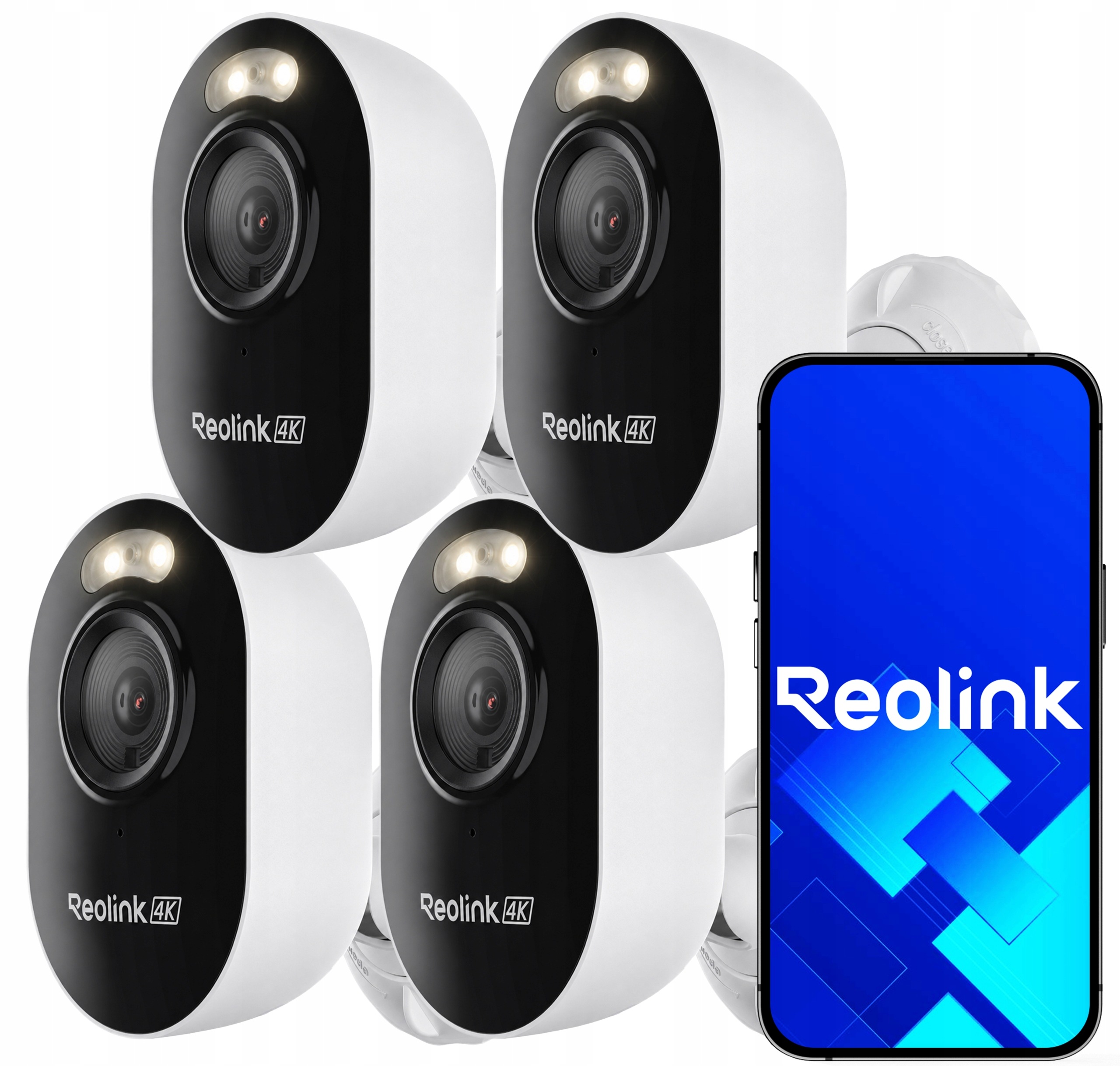 Ip kamera 8MPx 4K 4-Pack Noc Reolink E450 WiFi Mikrofon MicroSD 512GB