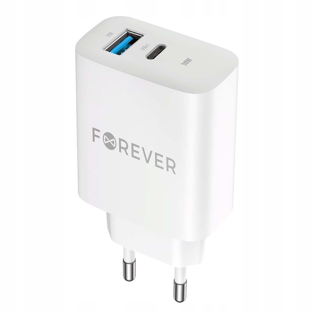 BARDZO SZYBKA ŁADOWARKA SIECIOWA PD QC 30W 1x USB-C 1x USB POWER DELIVERY Kod producenta PD QC TC-07-30AC