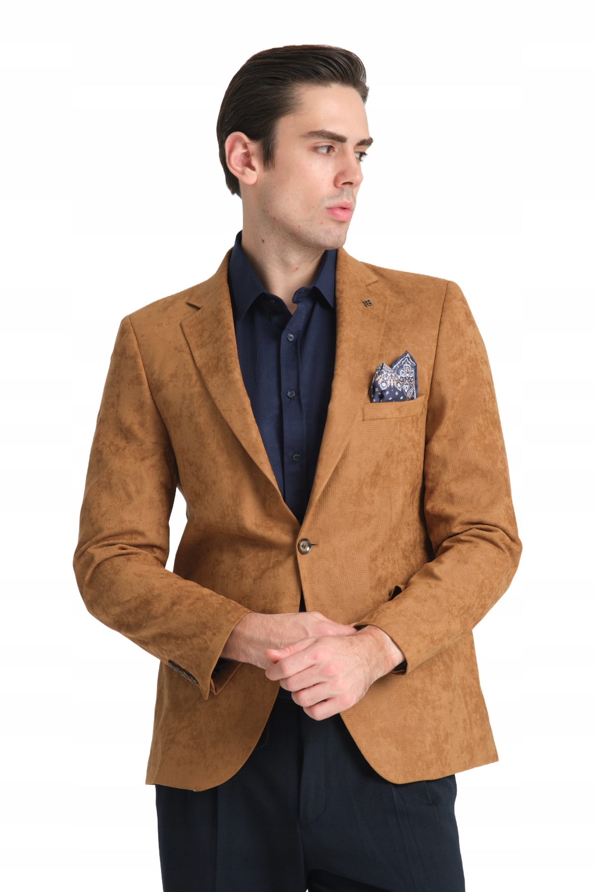 Frappoli Pánské Sako Regular Semišové Camel 54 Opa