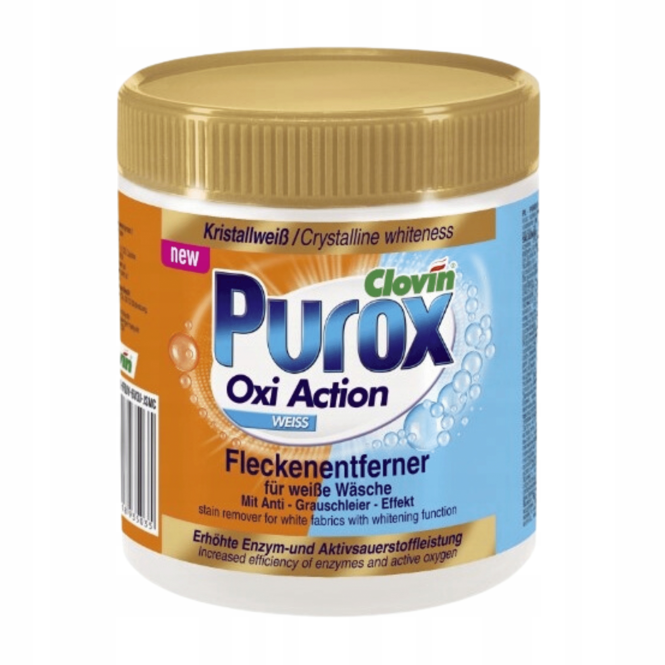 Odstraňovač skvrn v prášku Clovin Purox 750 g Oxi Action Odstraňuje skvrny