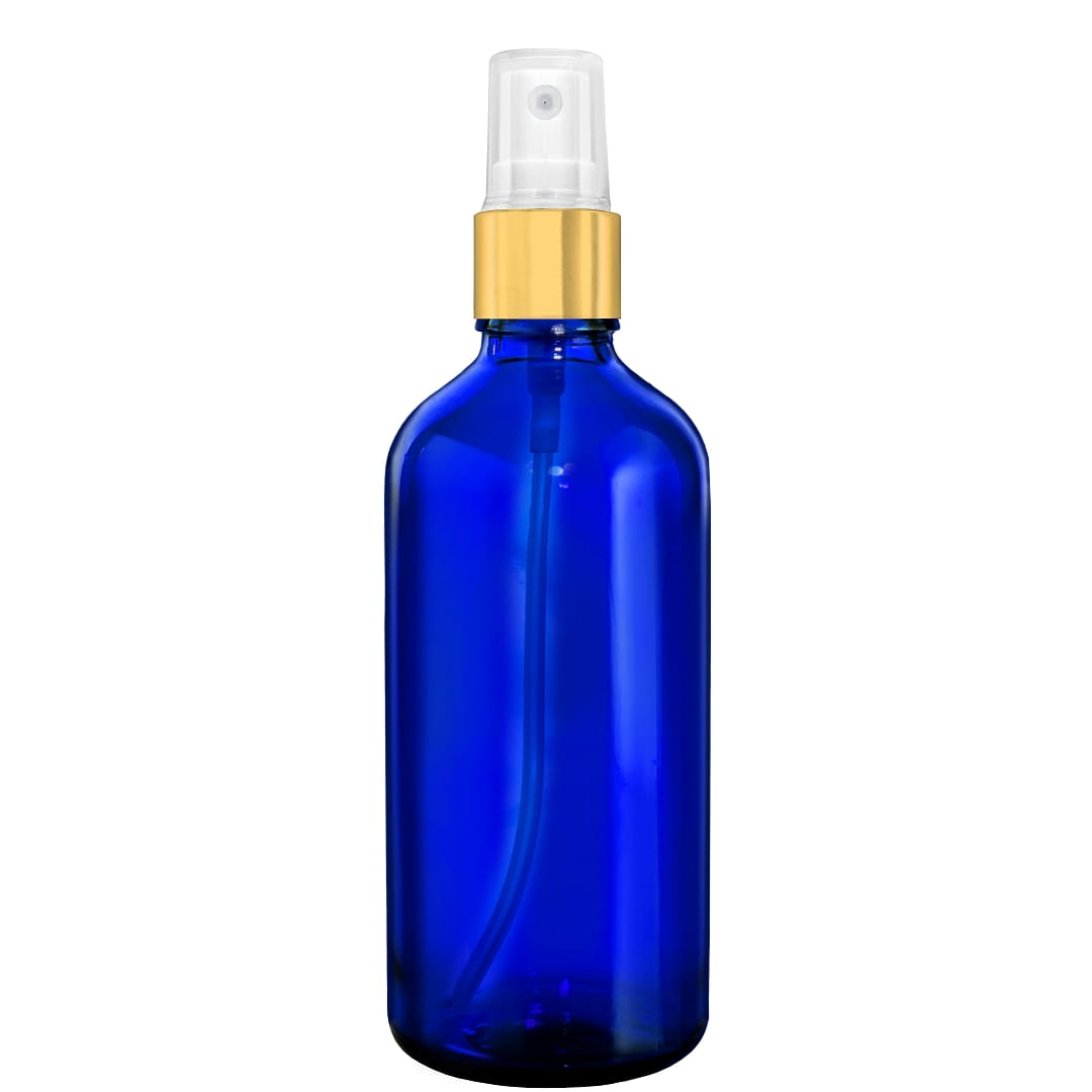 

Butelka Szklana Niebiesk 100ML Z Atomizerem Złotym