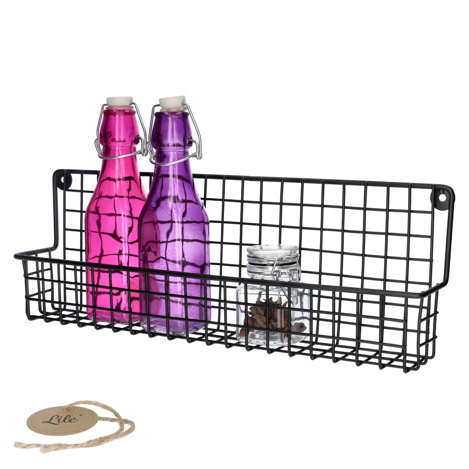 

Półka wisząca kuchenna łazienkowa metalowa czarna