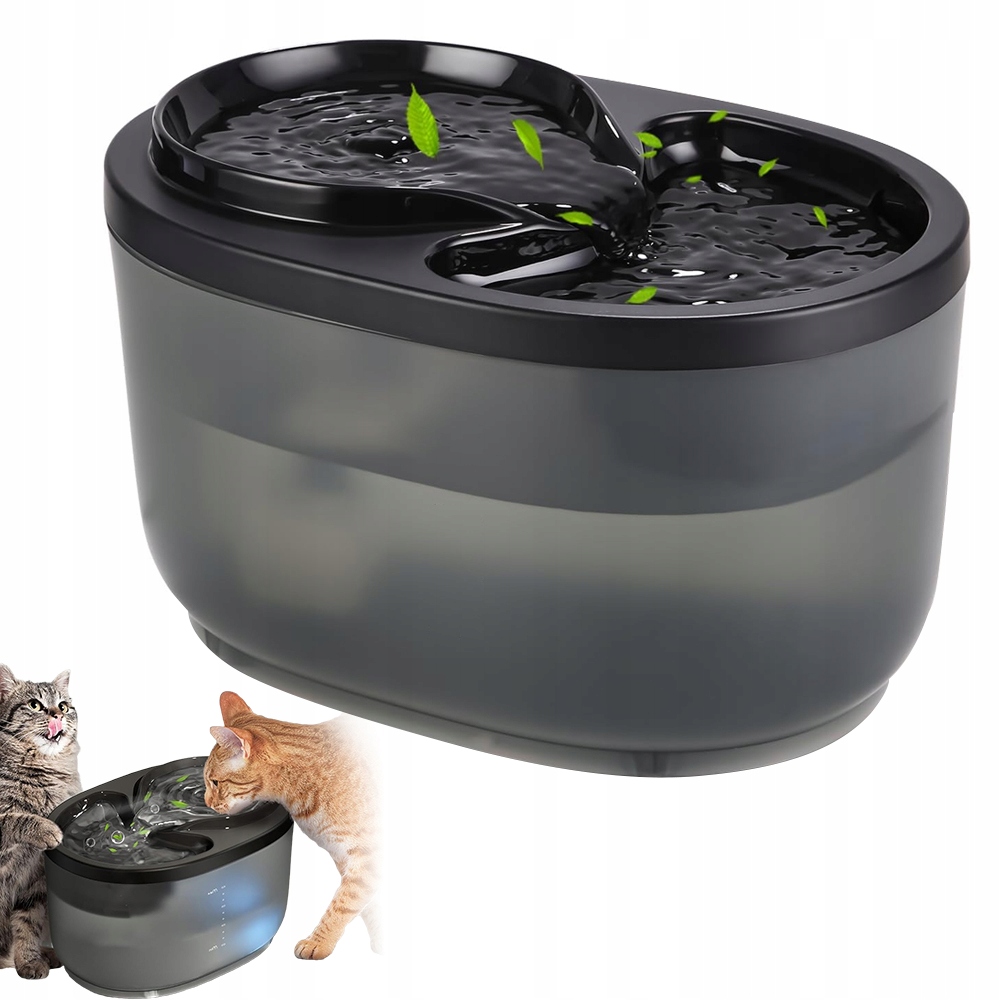 Fontána Pro Kočky 2.3 L S Led Světlem Ultra Tichý Dávkovač Vody Pro Zvířata