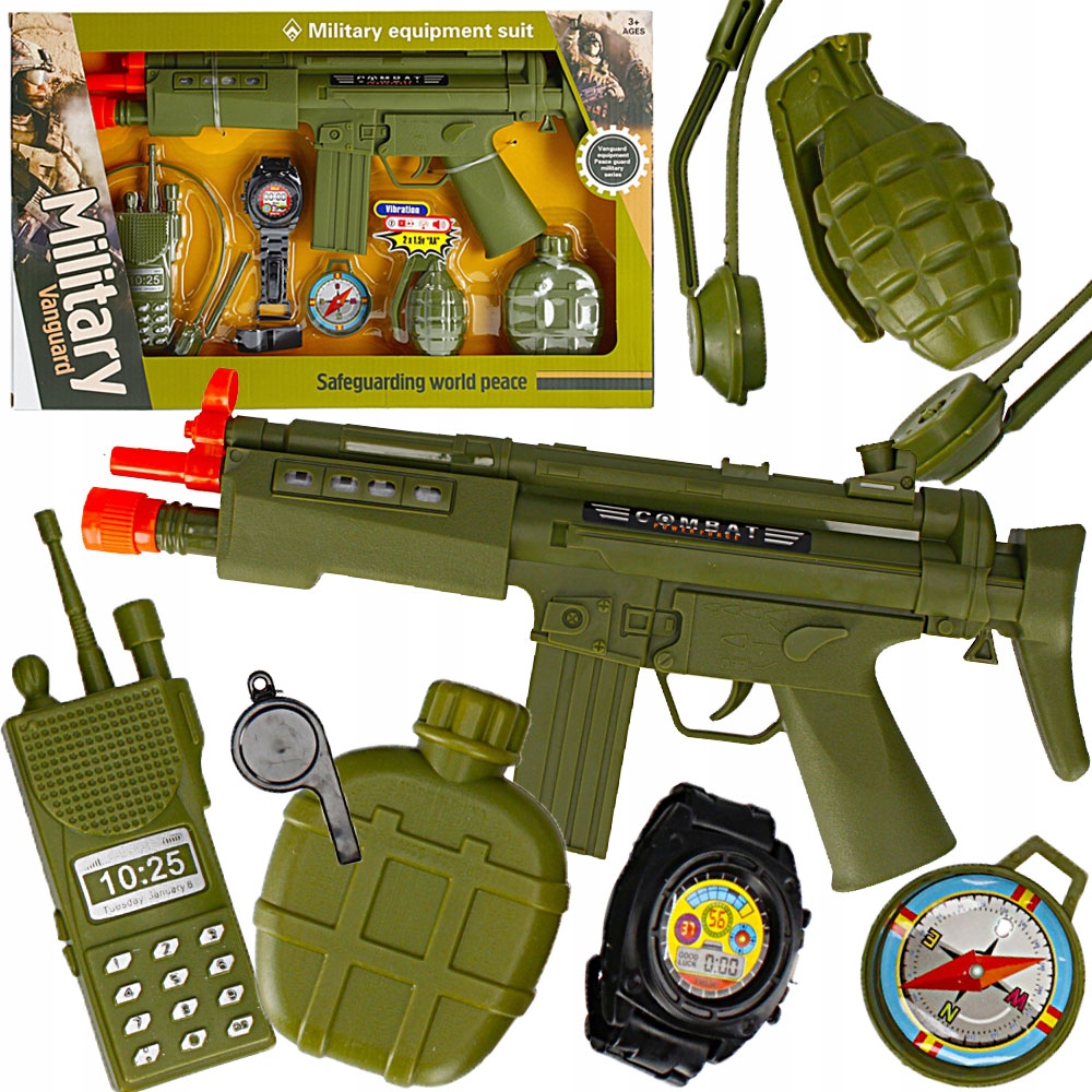 

Zestaw Wojskowy Karabin Pistolet Granat Kompas