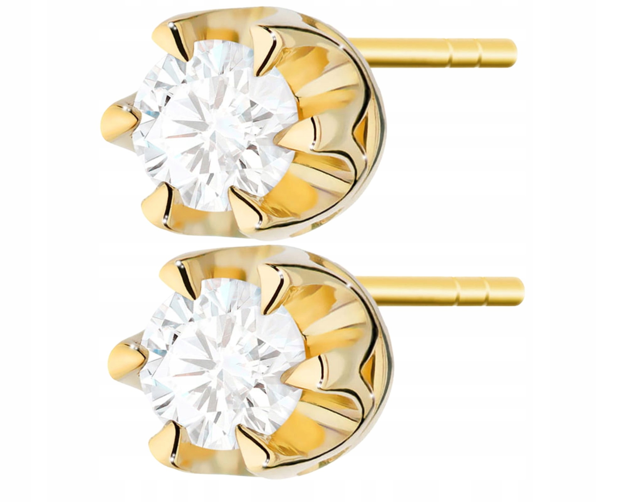 Zlaté Náušnice S Laboratorním Diamantem Na Tyči Zlato 585